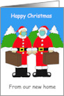 Covid 19 Happy Christmas from Our New Home Cartoon Humor card