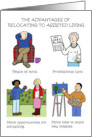 Congratulations On Move to Assisted Living Cartoon Humor card