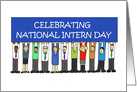 National Intern Day, July, Cartoon Group of Diverse People. card