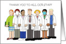 Covid 19 Thank You to Employees Cartoon Staff Scientists card