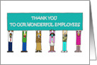 Covid 19 Thank you to Employees Cartoon Group of People with a Banner card