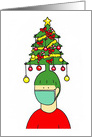 Covid 19 Happy Christmas Hairstylist Cartoon Humor card