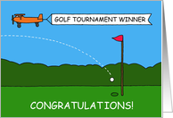 Golf Tournament Winner Congratulations Cartoon Humor card