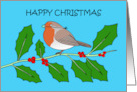 Covd 19 Happy Christmas Robin Wearing a Facemask card