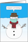 Happy Christmas Cartoon Snowman in a Facemask card