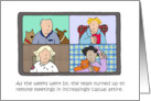 Casual Attire at Remote Business Meetings Cartoon Humor card