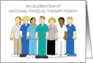 National Physical Therapy Month October Cartoon Physical Therapists card