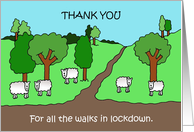 Covid 19 Thank you for All the Walks in Lockdown Countryside Scene card