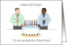 Happy Birthday to Gay Boyfriend Interracial Male Couple card