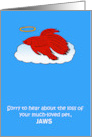Sympathy for Loss of Betta Fighting Fish Cartoon to Customize Any Name card