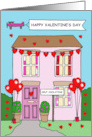 Covid 19 Happy Valentine’s Day Cartoon Self Isolating Romantic House card