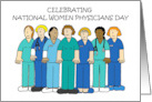 National Women Physicians Day February 3rd Cartoon Group of Medics card