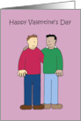 Happy Valentine’s Day Gay Interracial Male Couple Cartoon card
