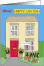 Covid 19 Happy Easter Self-isolation Cartoon House Humor card
