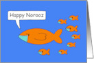Covid 19 Happy Nooroz Cartoon Goldfish Wearing Face Masks card