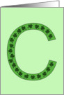 Happy St. Patrick’s Day Letter C with Shamrocks card