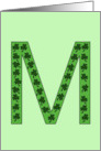Happy St. Patrick’s Day Letter M with Shamrocks card