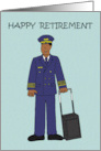 Happy Retirement to African American Male Pilot card