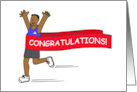 Congratulations African American Male Runner Cartoon card