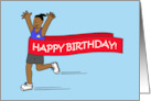 Happy Birthday to African American Female Runner card