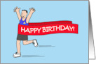 Happy Birthday to Male Runner Cartoon Humor card