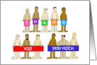 Thank You Cartoon Funny Nude Men Holding Letters card