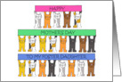 Happy Mother’s Day to Foster Daughter Cartoon Cats Holding Up Banners card