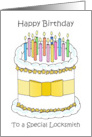 Happy Birthday to a Special Locksmith Cake and Candles card