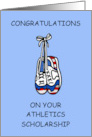 Congratulations Off to College Athletics Scholarship Training Shoes card