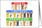 Speedy Recovery from Glandular Fever Cartoon Cats Holding Banners card