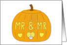 Male Couple Halloween Wedding Congratulations Carved Pumpkin card