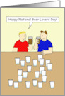 National Beer Lovers Day September 7th Cartoon Men Drinking Beer card