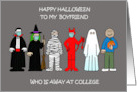 Happy Halloween To Boyfriend Away at College Spooky Characters card