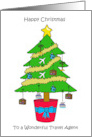 Happy Christmas to Travel Agent Decorative Tree and Baubles card