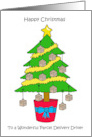 Happy Christmas to Parcel Delivery Driver Decorative Tree and Baubles card