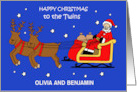 Happy Christmas to the Twins to Customise Any Names card