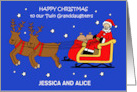 Happy Christmas to the Twin Granddaughters to Customise Any Names card