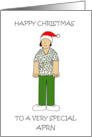 Happy Christmas APRN Female Nurse Wearing a Santa Hat card