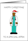 Happy Christmas APRN African American Male Nurse card