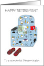 Happy Retirement to Meteorologist Weather Anchor Cartoon Armchair card