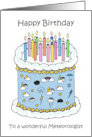 Happy Birthday to Meteorologist Weather Icon Decorated Cake card