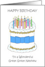Happy Birthday Great Great Nephew Simple Cake and Lit Candles card