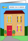 Missing You at Norooz Plane Flying Over a Cartoon House card