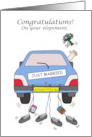 Congratulations on Your Elopement Cute Cartoon Car card