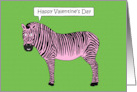 Happy Valentine’s Day Pink Striped Zebra card