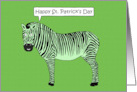 Happy St. Patrick’s Day Pink Striped Zebra card