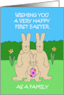 Happy First Easter as a Family Bunny Parents and Child card
