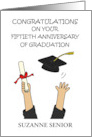 Congratulations 50th Anniversary of Graduation to Personalize Any Name card