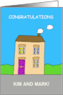 Congratulations on New Home to Customize Any Names card