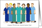 Happy Physician Associates Day Group in Scrubs card